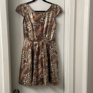 Betsy Johnson sequined cheeta and snakeskin patterned dress